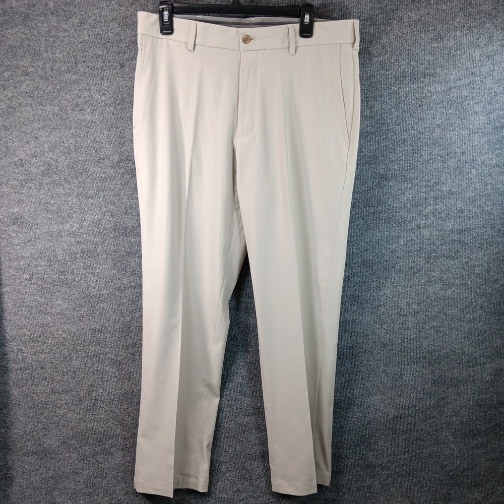 Walter Hagen Number 11 Golf Pants Mens 34x30 Beige Pleated Straight Leg Sporty